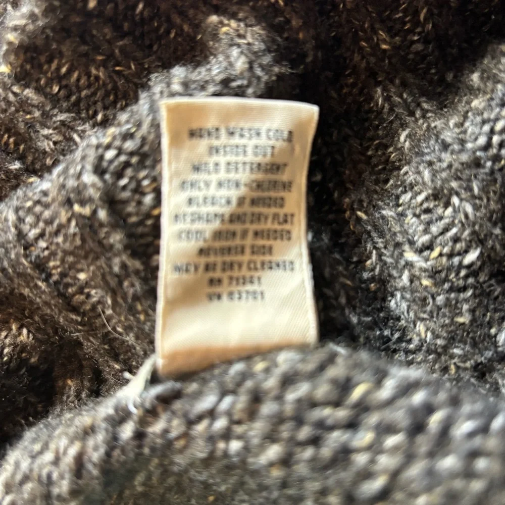 LL Bean‎ Womens Sweater Button Down Wool Blend Grampacore Brown Black Speckled L